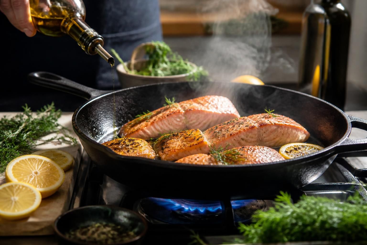 découvrez les techniques de cuisson des pavés de saumon pour conserver tout leur moelleux et savourer un poisson tendre et délicat à chaque bouchée.