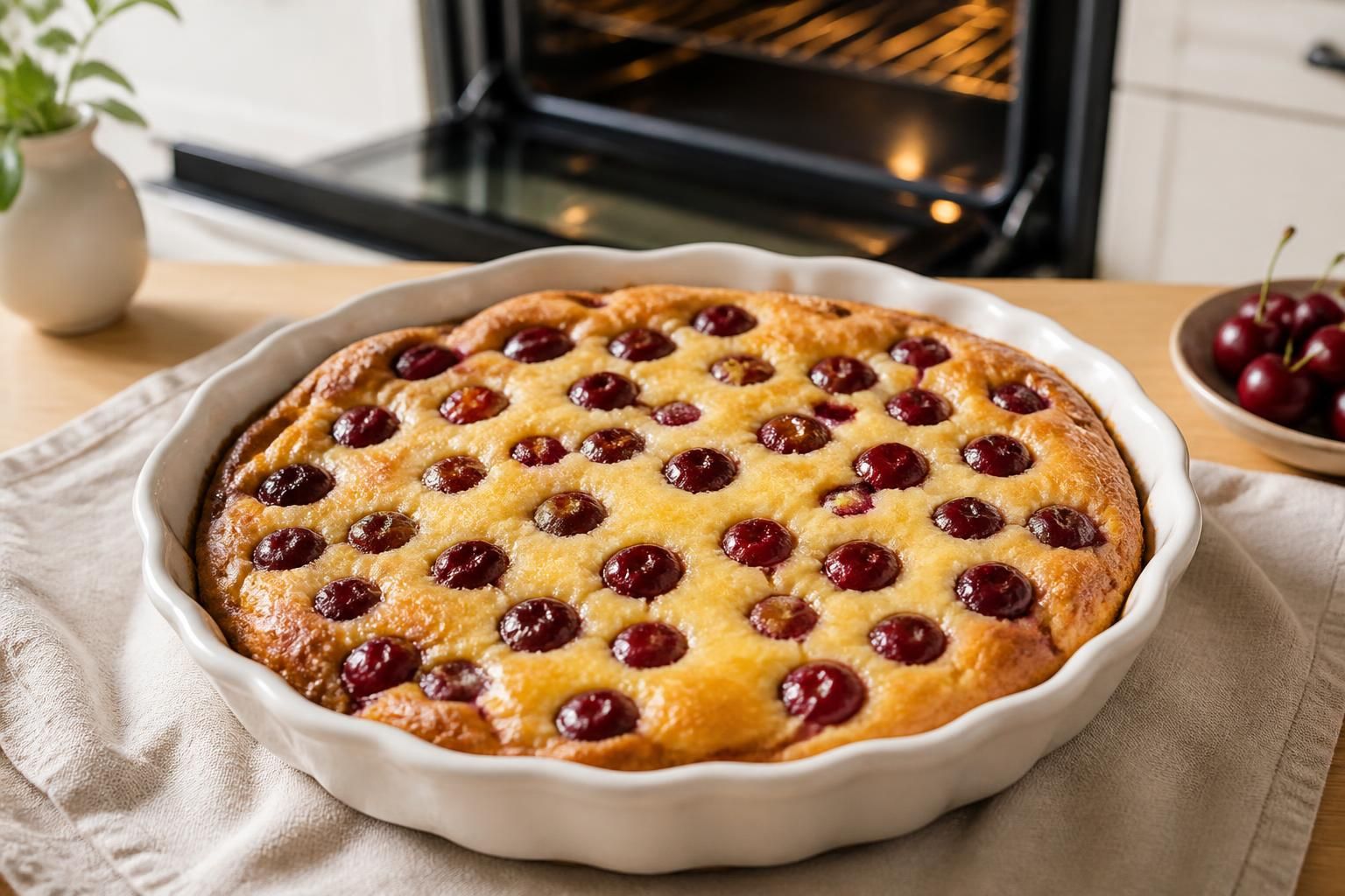 découvrez notre recette facile et rapide de clafoutis aux cerises, un dessert léger et savoureux à préparer au four en quelques minutes.